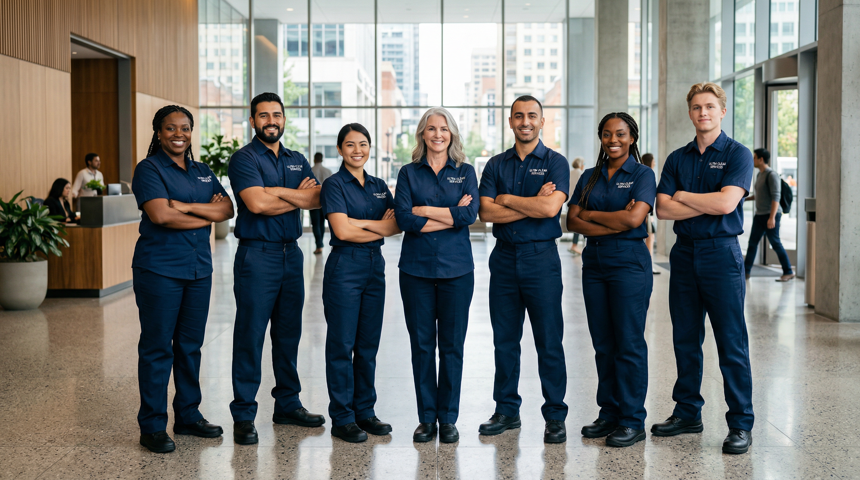 Tri-State Attendants team members standing together in professional uniforms